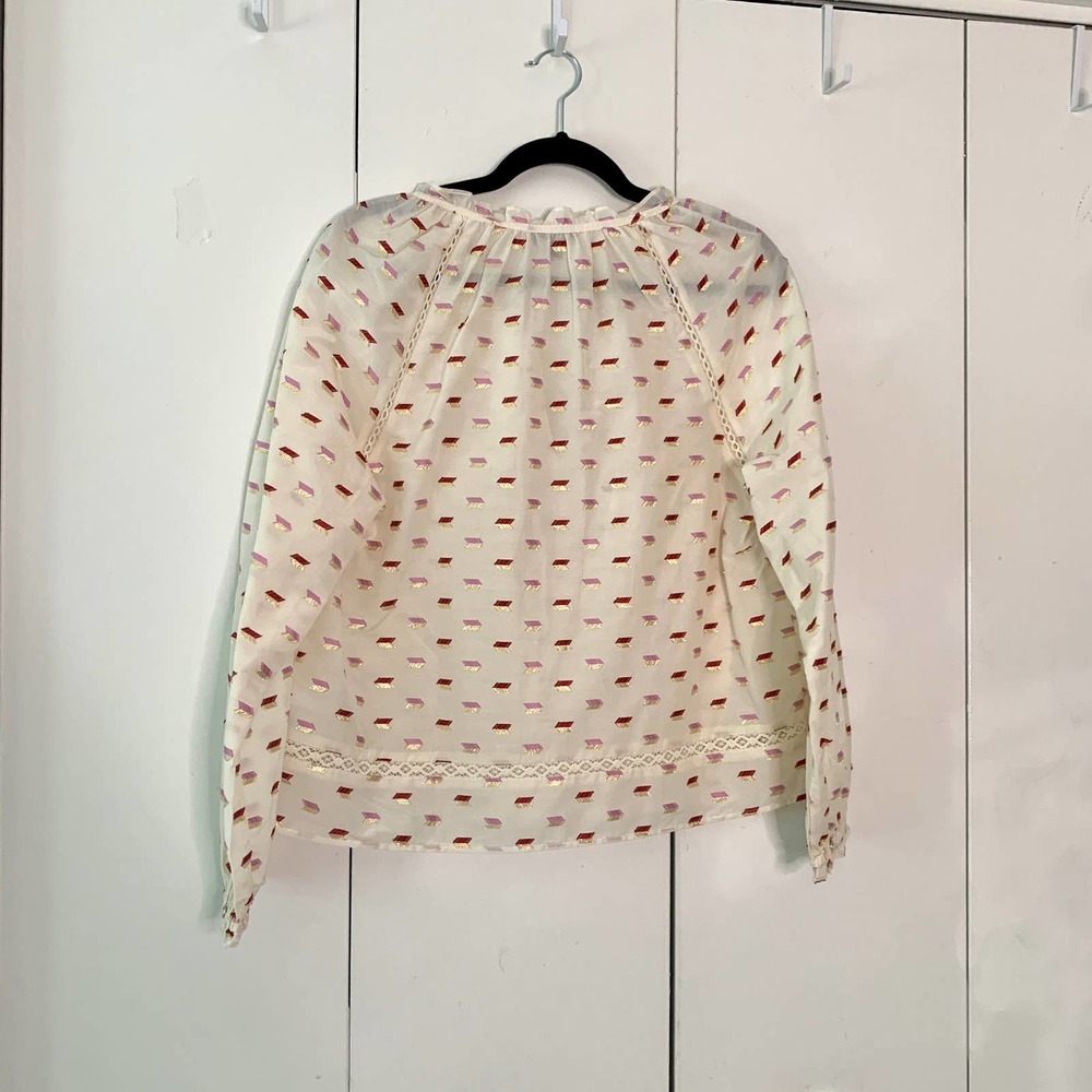 White Metallic Point Sur Top Size M - Picture 6 of 7